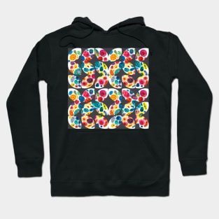 Semicircle geometric shapes in bright colors, retro shapes Hoodie